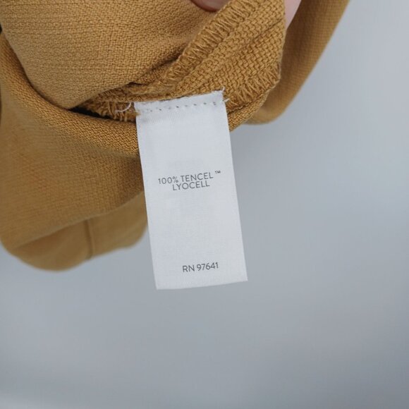 J. Jill Pure Jill Mustard Yellow Button Shoulder Shift Dress Size Large Fall - Picture 6 of 13